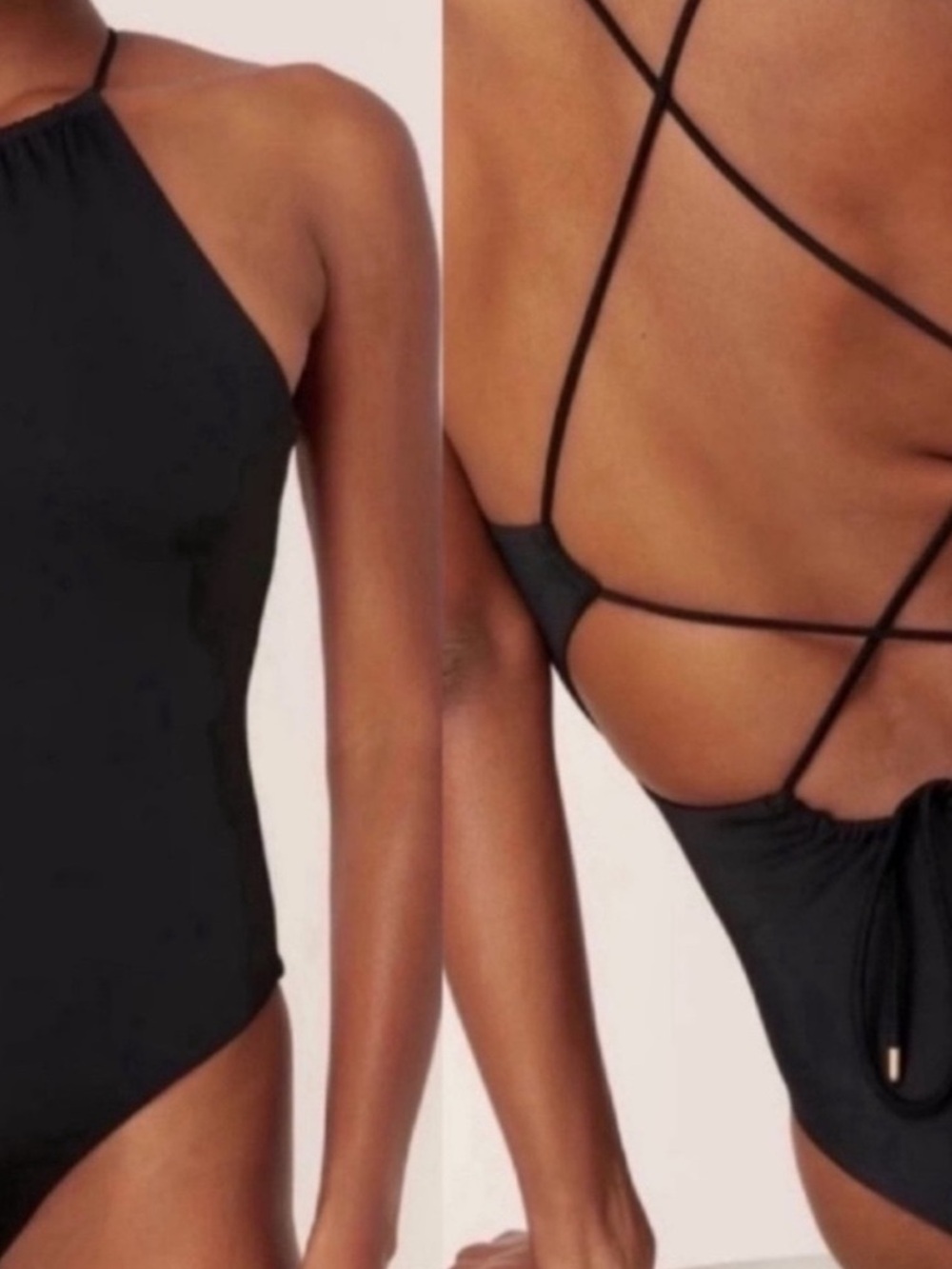 NWT! Andie Swim The Saidia One Piece Swimsuit Black Large High Neck MSR $129
